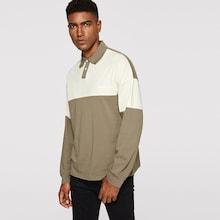 Romwe Guys Drop Shoulder Cut-and-sew Polo Shirt