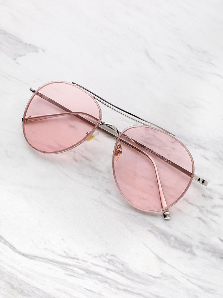 Romwe Contrast Top Bar Aviator Sunglasses