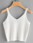 Romwe V Neckline Knitted Cami Top