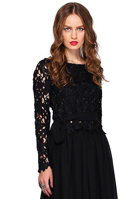 Romwe Floral Hollow Top