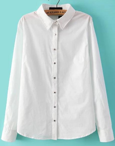Romwe Lapel With Button Slim Blouse