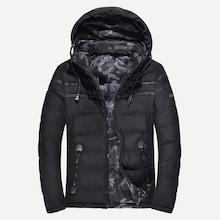 Romwe Men Reversible Detachable Hooded Puffer Coat