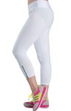 Romwe Elastic Waist Zipper Hem White Legging