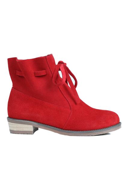 Romwe Self-tie Sheer Cool Red Boots