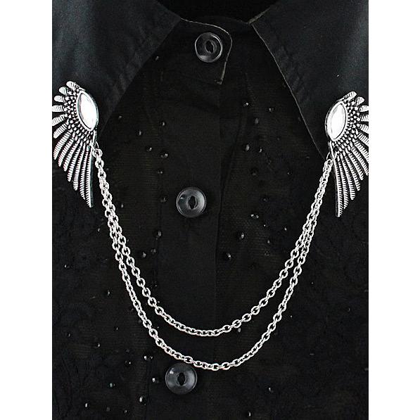 Romwe Vintage Silver Wing Tie Clip Jewelry