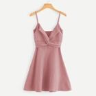 Romwe Twist Front Knit Cami Dress
