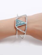Romwe Triangle Design Hollow Cuff Bracelet