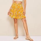 Romwe Ditsy Floral Print Skirt