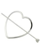 Romwe Silver Color Simple Heart Shape Hair Clip For Women