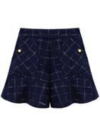 Romwe Plaid Pockets Ruffle Zipper Shorts