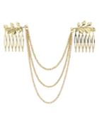 Romwe Gold Plated Alloy Chain Hair Comb