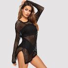 Romwe Drop Shoulder Crochet Eyelet Slit Hem Cover Up