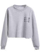 Romwe Grey Arrow Print Sweatshirt