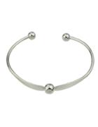 Romwe Silver Simple Cuff Bracelet Bangle