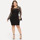 Romwe Plus Cut Out Sheath Dress