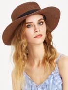 Romwe Straw Boater Hat