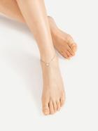 Romwe Metal Heart Detail Anklet With Toe Ring