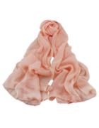 Romwe Pink Voile Soft Soild Scarf