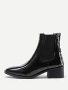 Romwe Almond Toe Patent Leather Ankle Boots
