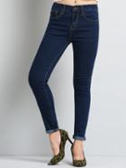 Romwe Denim Slim Blue Pant