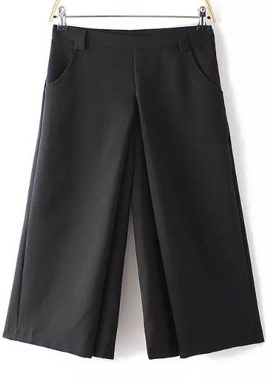Romwe With Zipper Wide Leg Pant