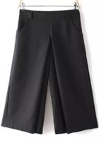 Romwe With Zipper Wide Leg Pant