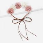 Romwe Flower Decorated Self Tie Headband