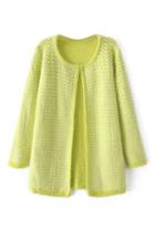 Romwe Open Front Light Yellow Cardigan