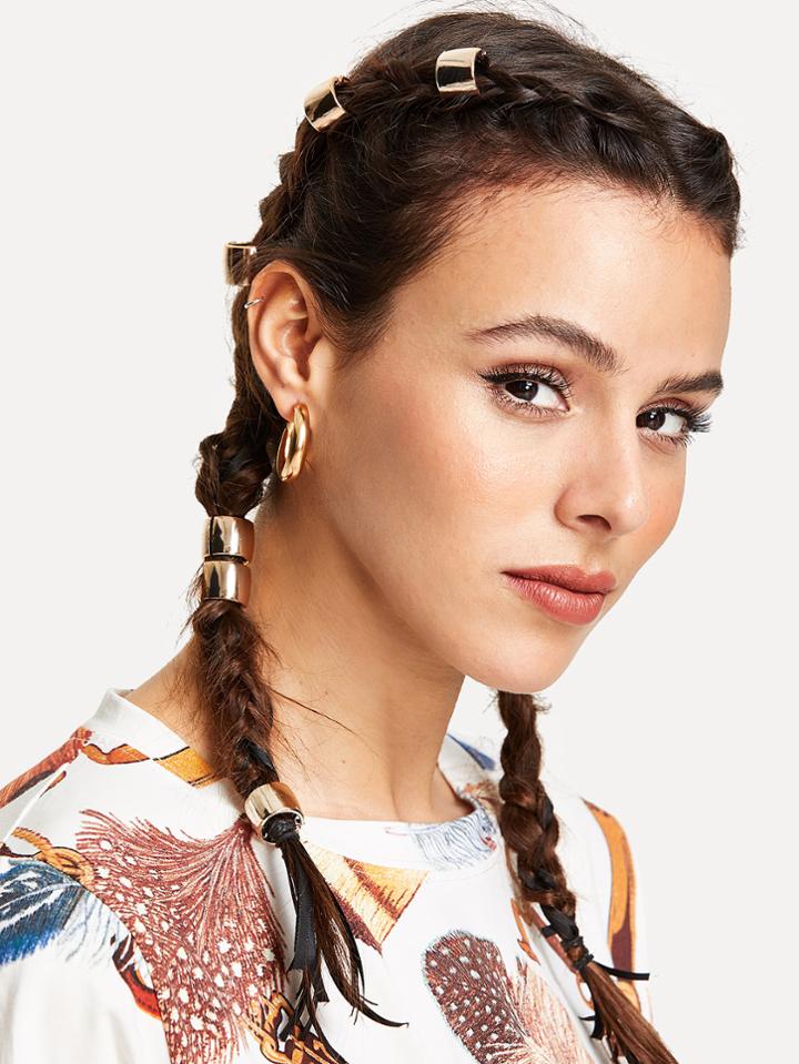 Romwe Metallic Hair Clip Set 6pcs
