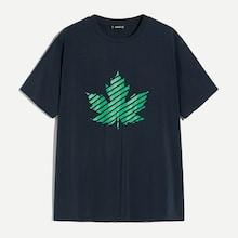 Romwe Guys Maple Leaf Print Top