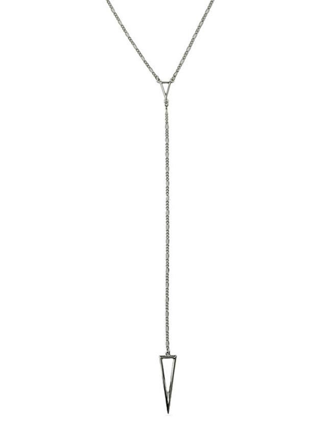 Romwe Silver Long Chain Necklace
