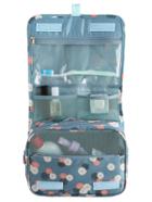 Romwe Blue Flower Print Wash Bag