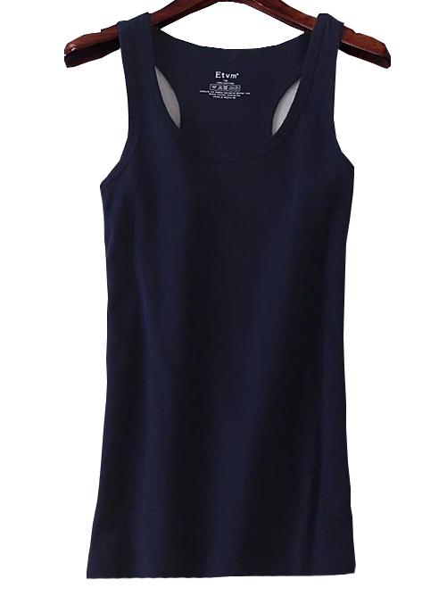 Romwe Y-back Navy Tank Top