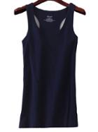 Romwe Y-back Navy Tank Top