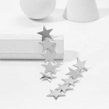 Romwe Layered Metal Star Drop Earrings