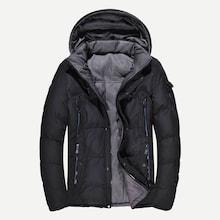 Romwe Guys Reversible Detachable Hooded Puffer Coat