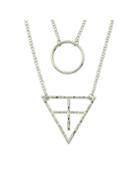 Romwe Alloy Siver Plated Multilayer Chain Necklace