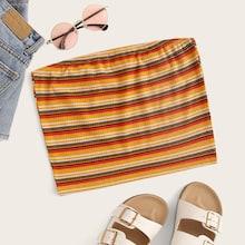 Romwe Colorful Striped Slim Fit Bandeau