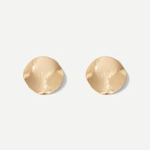 Romwe Textured Disc Stud Earrings