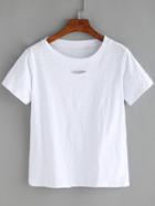 Romwe White Cut Out T-shirt
