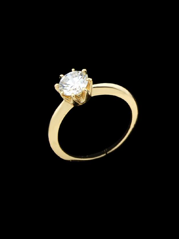 Romwe Gold-6 Cubic Zirconia Finger Rings