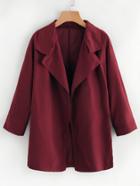 Romwe Open Front Casual Coat
