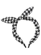 Romwe Black And White Plover Case Knotted Headband