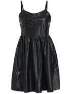 Romwe Spaghetti Strap Pu A-line Dress