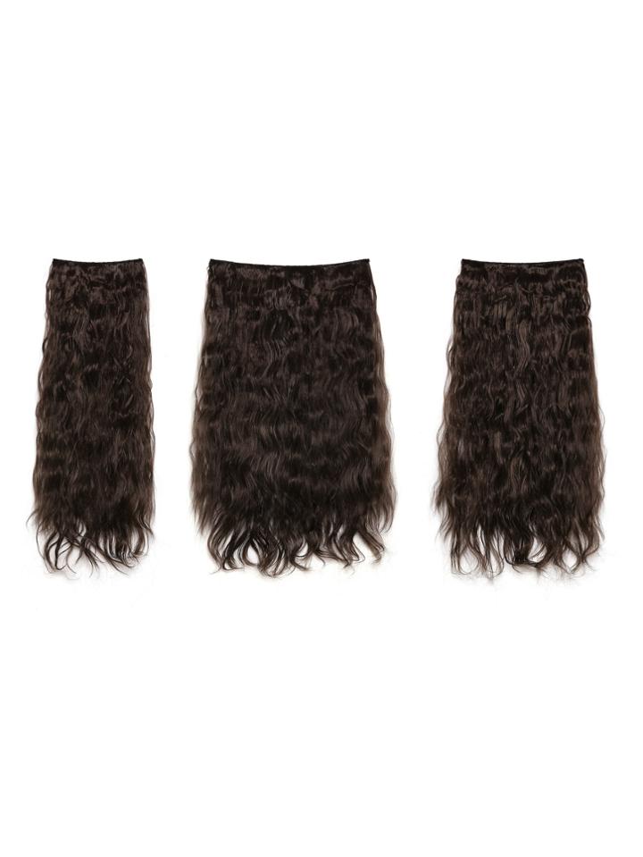 Romwe Choc Brown Clip In Curly Hair Extension 3pcs