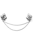 Romwe Silver Plated Leaf Chain Brooch