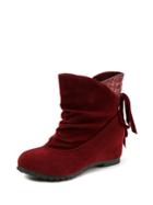 Romwe Lace Up Back Hidden Ankle Boots