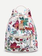 Romwe Flower Embroidered Pu Backpack