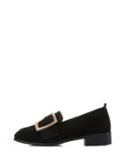 Romwe Buckle Detail Heeled Loafers