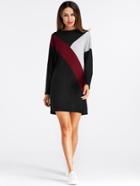 Romwe Cut And Sew Color Block Tee Dress